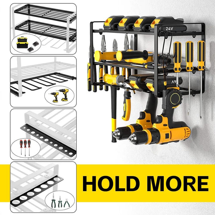 Heavy Duty Metal Power Tools Organizer Wall Mount Holder Storage Organization