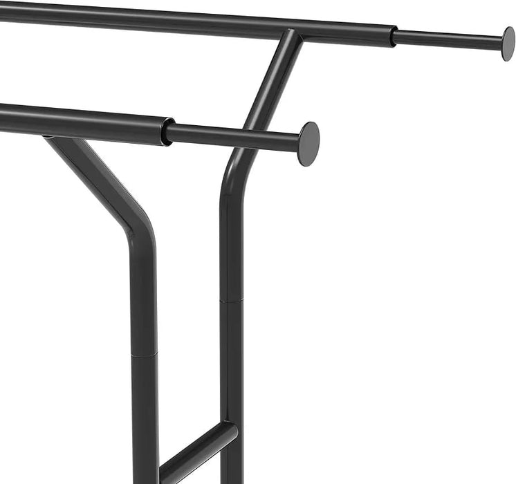 Heavy Duty Double Rail Clothing Garment Rack, Black