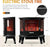 1800W Electric Fireplace Freestanding Stove Heater LED Flame Effect Log Fire,2 Heat Modes,Adjustable Temperture Control