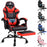 Gaming Chair with Massage and Footrest, Height Adjustable Racing Chair with SGS Listed Gas-Lift, Max 180kg