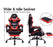 Gaming Chair with Massage and Footrest, Height Adjustable Racing Chair with SGS Listed Gas-Lift, Max 180kg