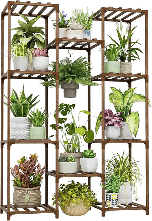 Plant Stand Indoor Outdoor Hanging Plant Shelf for Multiple Plants Pots Wood Flower Stand Tall Large Flower Holder