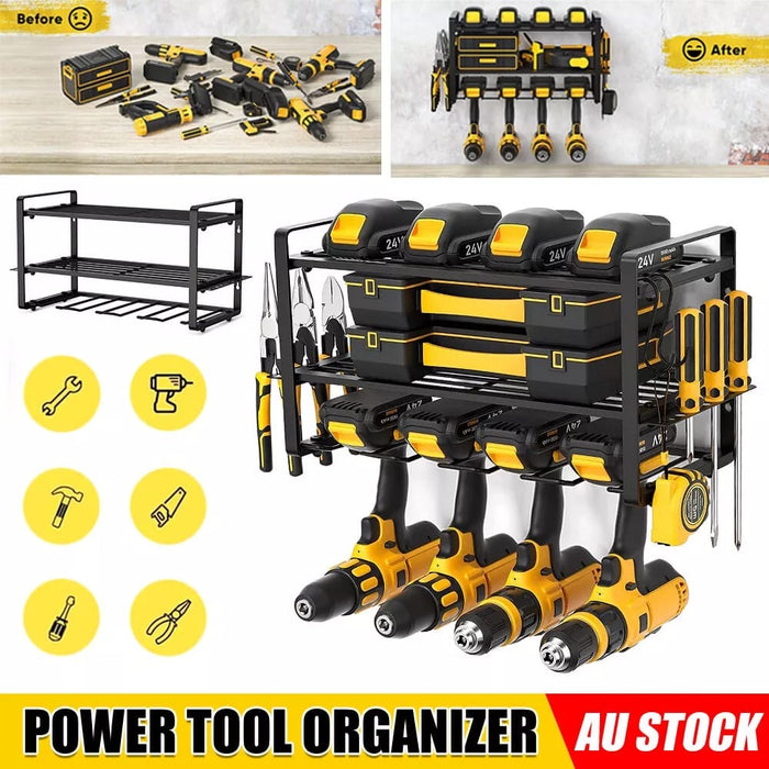 Heavy Duty Metal Power Tools Organizer Wall Mount Holder Storage Organization