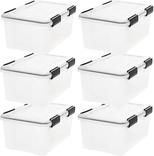 19 Quart Weathertight Storage Box, 6 Pack, Clear