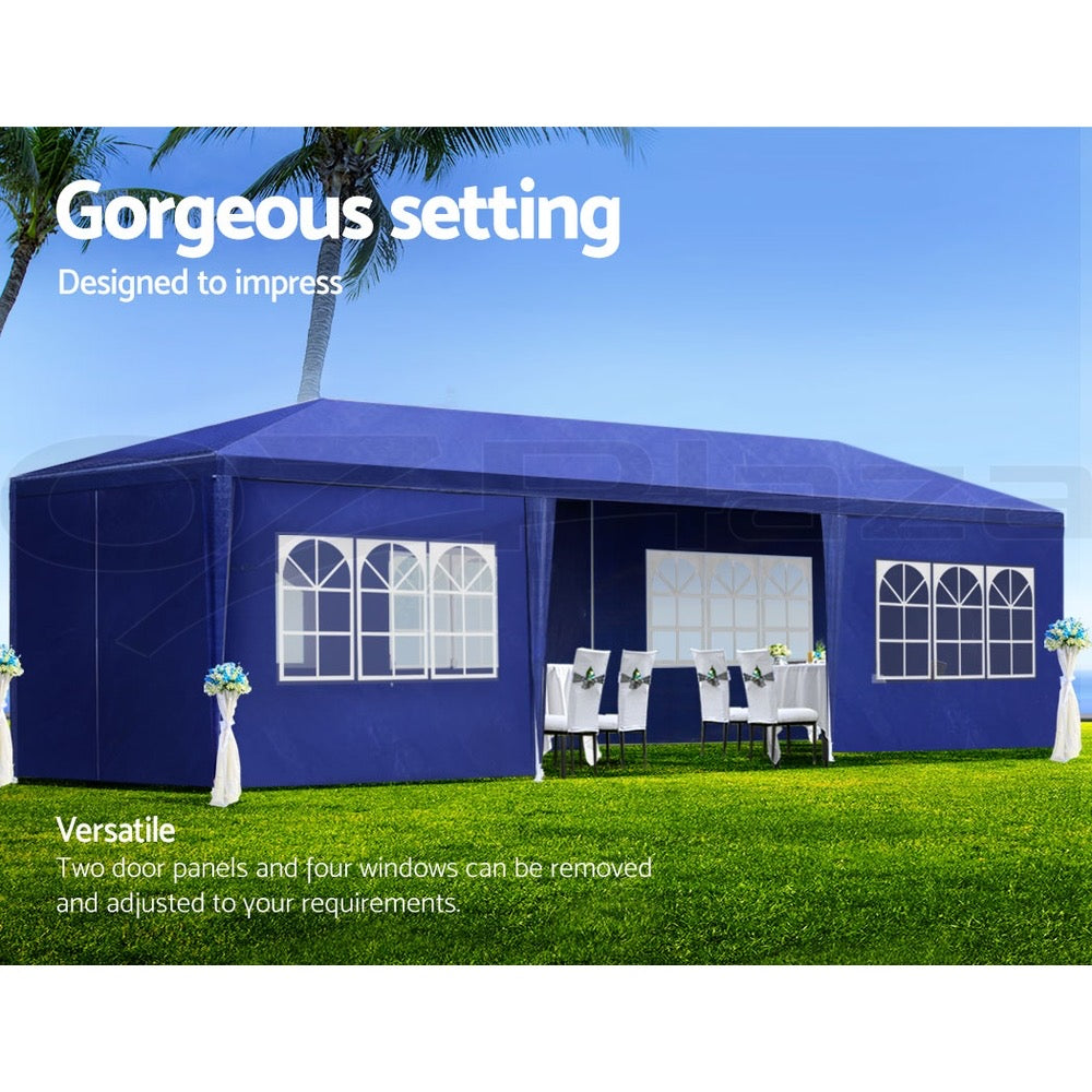 Gazebo Party Wedding Marquee Outdoor Event Tent Shade Canopy Camping | 3x9m with 8 panels