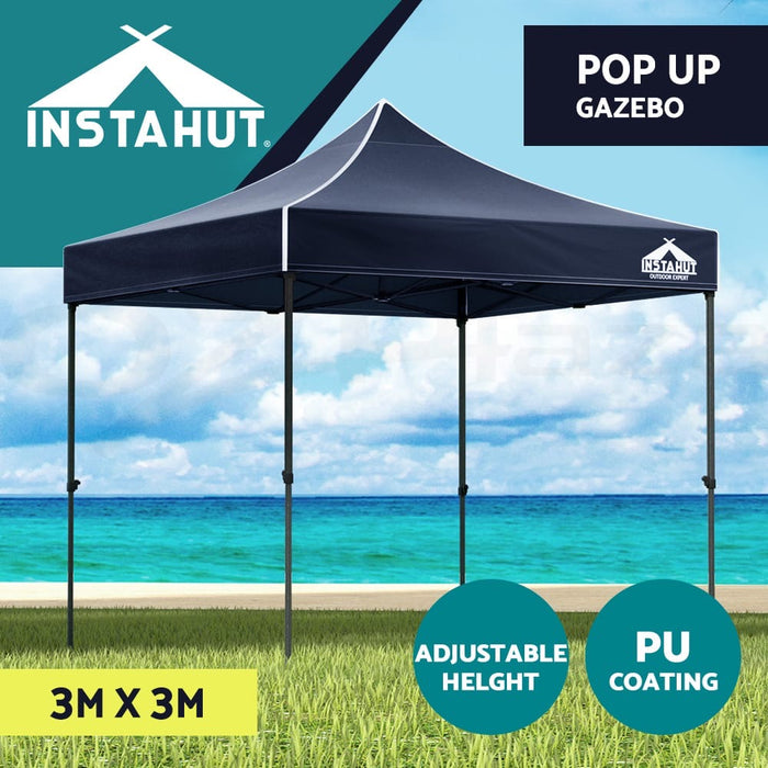 Gazebo Pop Up Marquee 3x3m Outdoor Wedding Tent Party Event Folding Set