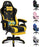 Gaming Chair with Massage and Footrest, Height Adjustable Racing Chair with SGS Listed Gas-Lift, Max 180kg