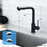 Kitchen Mixer Taps L-Shape Pull Out Laundry Mixer Tap 360° Swivel Sink Faucet 2-Mode Sprayer Lead-Free (Matt Black)