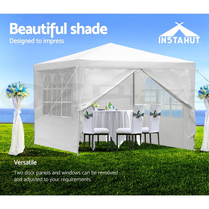 Gazebo Party Wedding Marquee Outdoor Event Tent Shade Canopy Camping | 3x3m with 4 panels