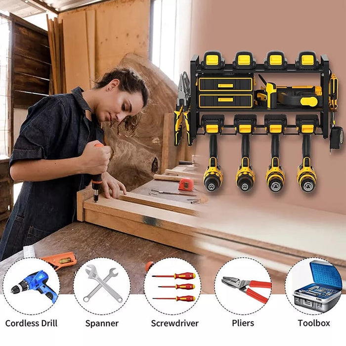 Heavy Duty Metal Power Tools Organizer Wall Mount Holder Storage Organization