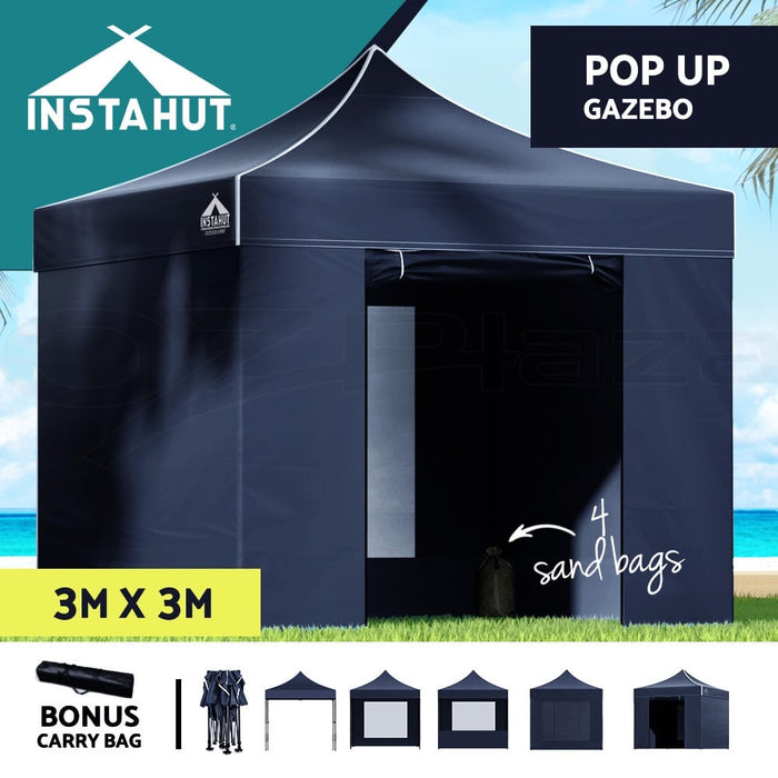 Gazebo Pop Up Marquee 3x3m Outdoor Wedding Tent Party Event Folding Set