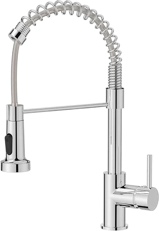 Kitchen Tap, Spring Kitchen Sink Mixer Tap with Pull Down, High Arc Swivel 360° 2 Spray Mode, Polished Chrome