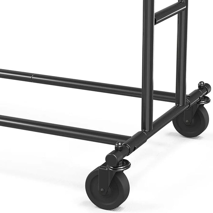 Heavy Duty Double Rail Clothing Garment Rack, Black