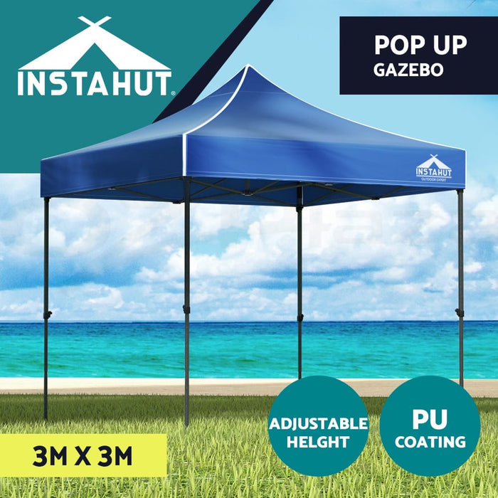 Gazebo Pop Up Marquee 3x3m Outdoor Wedding Tent Party Event Folding Set