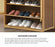 Shoe Storage Cabinet Shoes Rack Organiser Shelf 2 Doors Rattan Brown