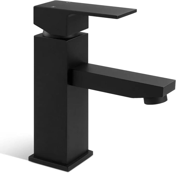 Bathroom Basin Mixer Tap, Basin Faucet Tap Laundry Vanity Sink Faucet Hot-Cold Water Control Premium Solid Brass(Matte Black)