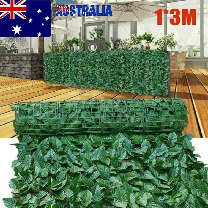 10x Artificial Plant Wall Panels Leaf Hedge Vertical Garden Ivy Mat Foliage, 3 by 1m