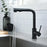 Kitchen Mixer Taps L-Shape Pull Out Laundry Mixer Tap 360° Swivel Sink Faucet 2-Mode Sprayer Lead-Free (Matt Black)