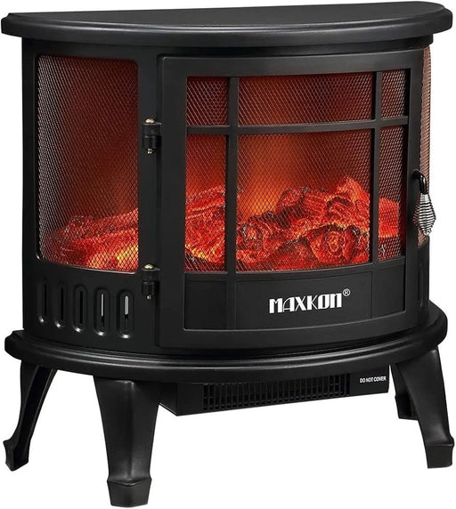 1800W Electric Fireplace Freestanding Stove Heater LED Flame Effect Log Fire,2 Heat Modes,Adjustable Temperture Control