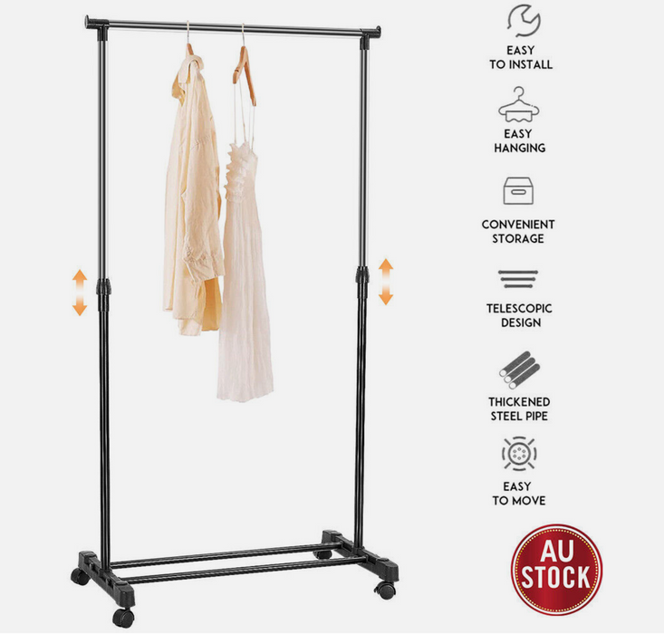 Simple Clothes Rail Rack Heavy Duty Hanging Garment Display Stand Shoe Shelf