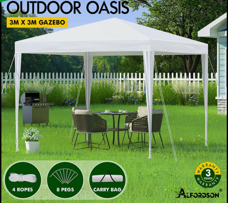 Gazebo 3x3 Outdoor Wedding Party Tent Camping Shelter Portable White