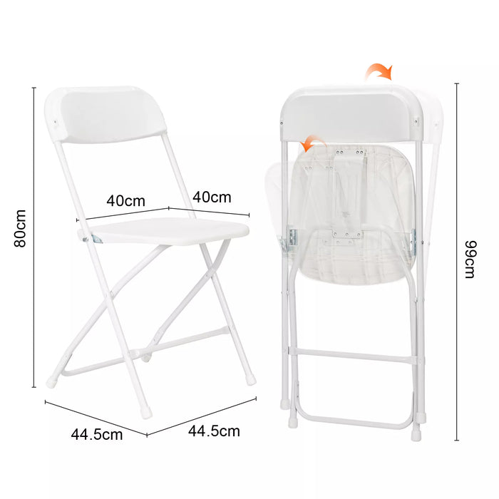 Portable Commercial Folding Chair Seat Event Set for Outdoor Garden White