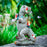 Garden Statue Dinosaur Eating Gnomes Ornament Patio Indoor Outdoor Decor 6inch