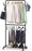 Double Rod Garment Rack With Wheels and Hooks, Black