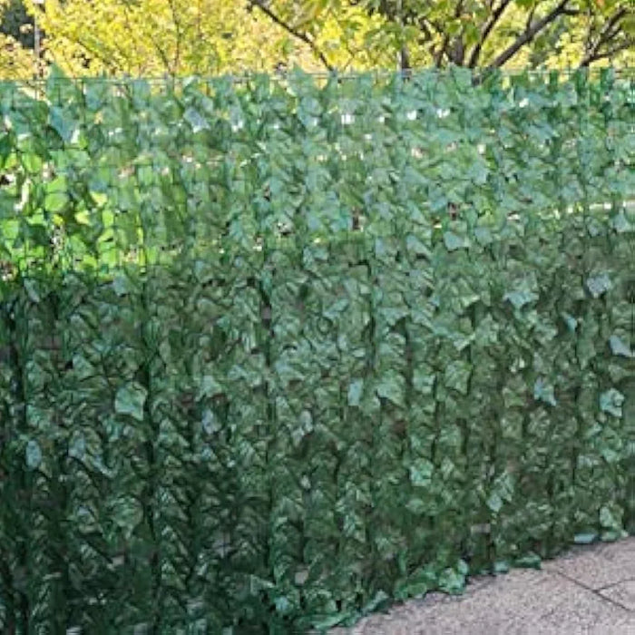 Artificial Faux Ivy Privacy Fence, 300 * 100cm Artificial Hedge Faux Ivy Vine Leaf Greenery Wall Screen, Decorative Trellis Fence