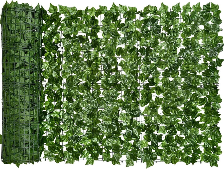 Artificial Faux Ivy Privacy Fence, 300 * 100cm Artificial Hedge Faux Ivy Vine Leaf Greenery Wall Screen, Decorative Trellis Fence