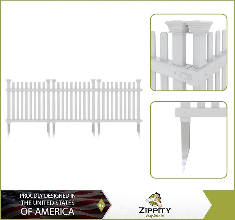 Outdoor Products Dig Roger Rabbit Garden Fence (3 Pack), White, 24" W x 24" H