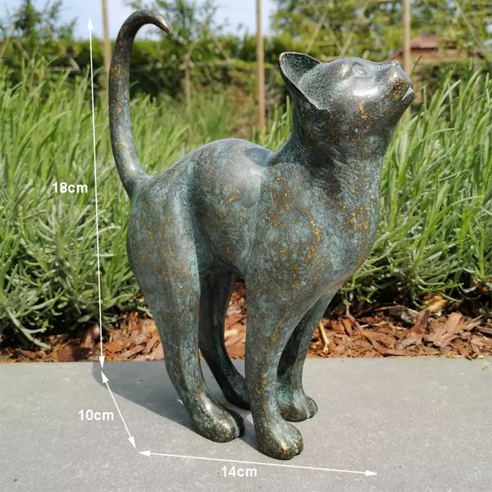 Beautiful Cat Statue With Rounded Back Garden Decor Outdoor Ornament Decor New